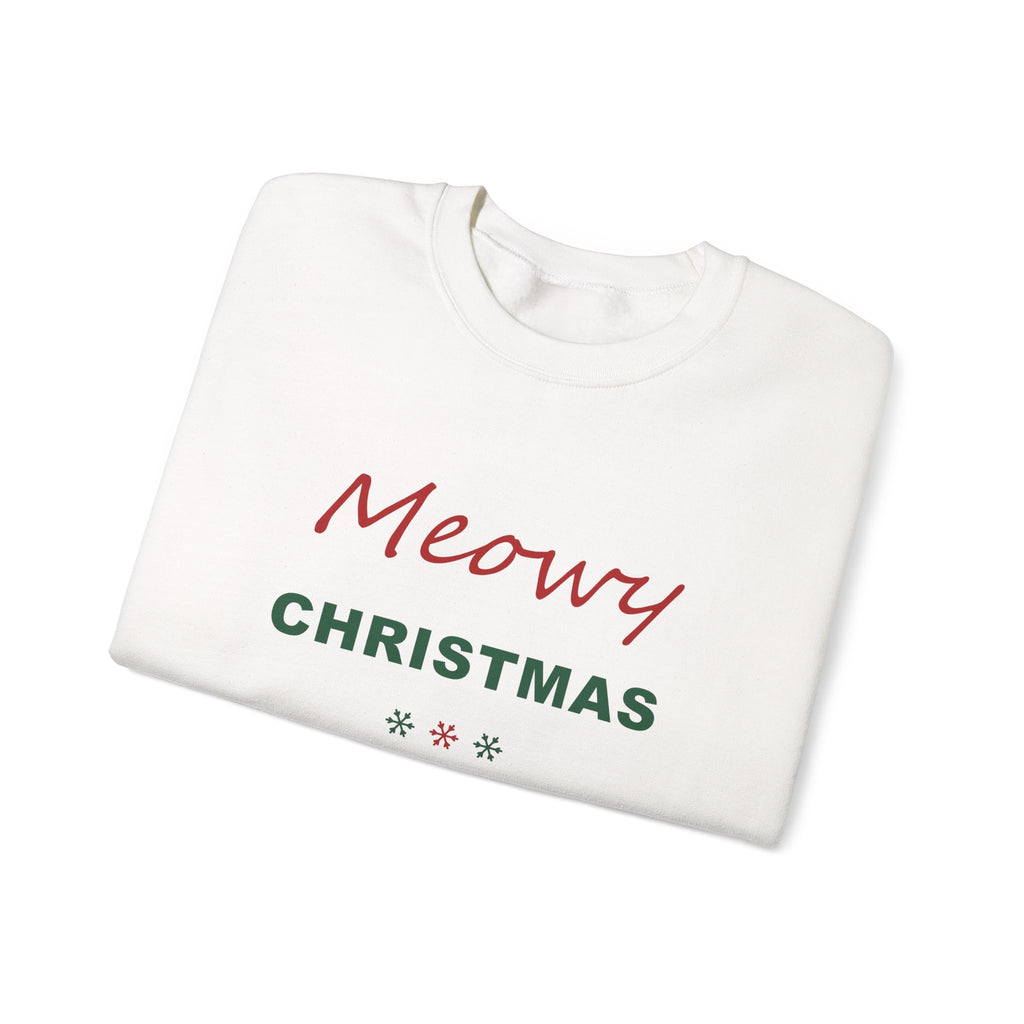 Meowy Christmas Sweatshirt - Cat Lover Christmas Crewneck