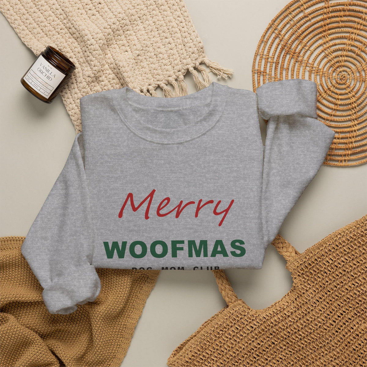 Merry Woofmas Dog Mom Club Sweatshirt - Christmas Dog Mom Crewneck