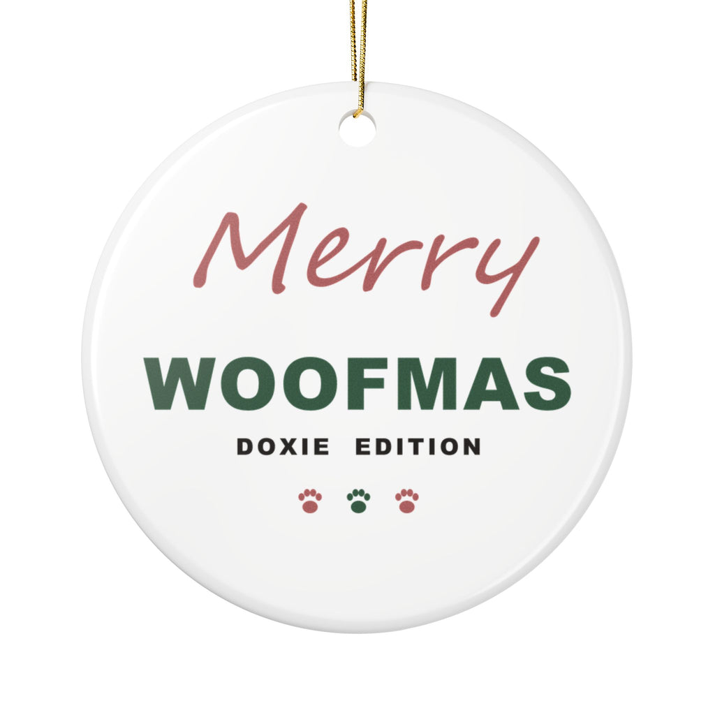 Dachshund Christmas Ornament - Merry Woofmas Doxie Ornament