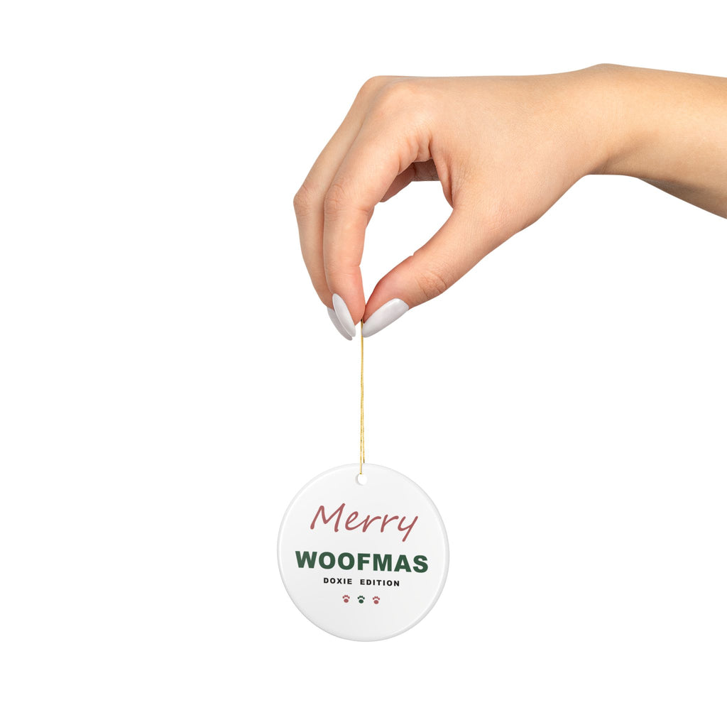 Dachshund Christmas Ornament - Merry Woofmas Doxie Ornament
