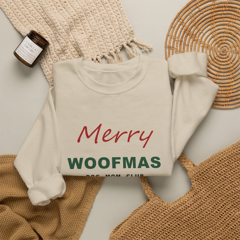 Merry Woofmas Dog Mom Club Sweatshirt - Christmas Dog Mom Crewneck