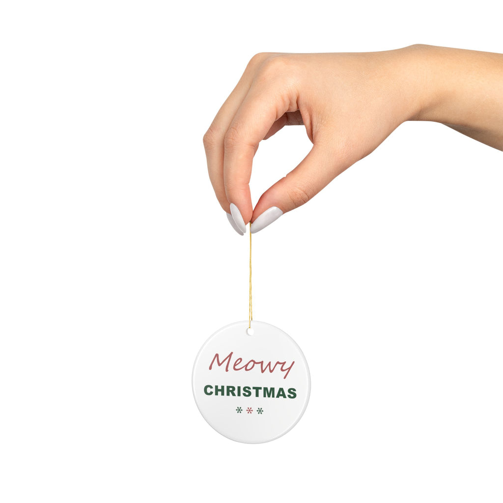 Meowy Christmas Ornament - Funny Cat Christmas Tree Ornament