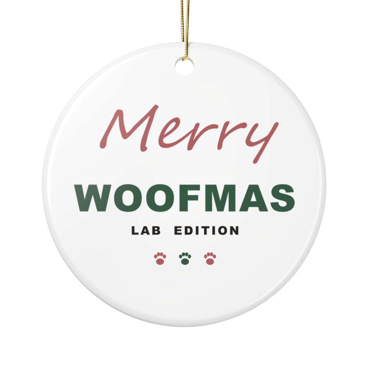 Labrador Christmas Ornament - Merry Woofmas Lab Ornament