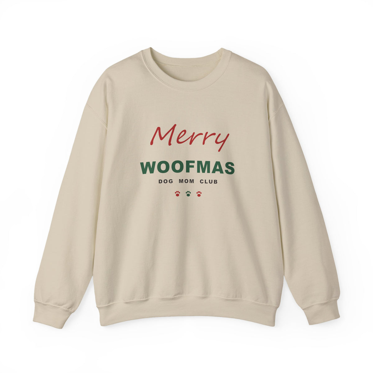 Merry Woofmas Dog Mom Club Sweatshirt - Christmas Dog Mom Crewneck