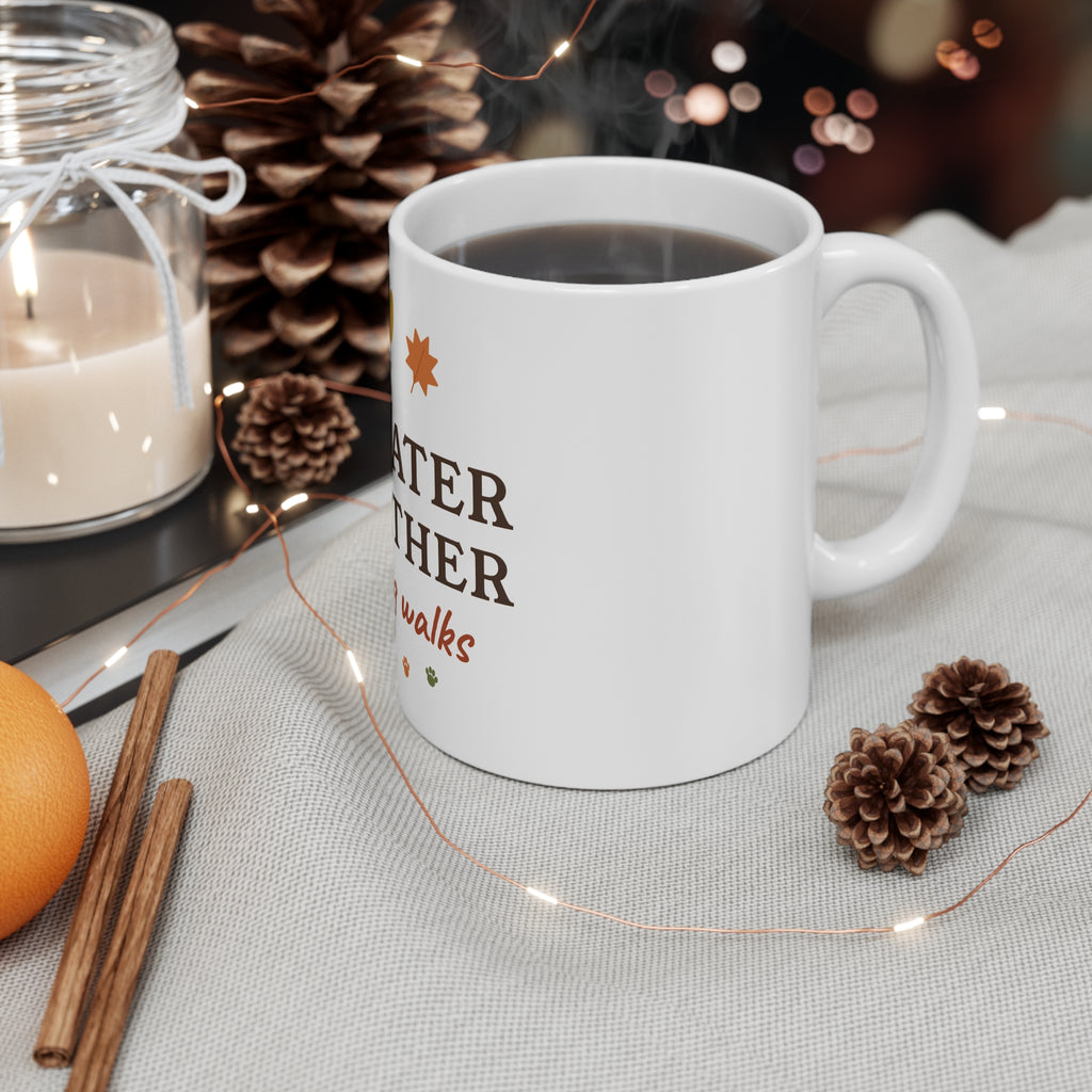 Sweater Weather & Dog Walks Mug - Fall Dog Lover Coffee Mug