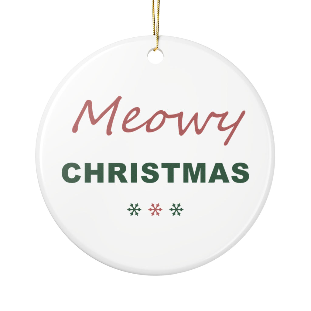 Meowy Christmas Ornament - Funny Cat Christmas Tree Ornament