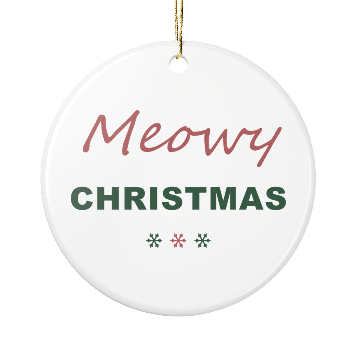 Meowy Christmas Ornament - Funny Cat Christmas Tree Ornament