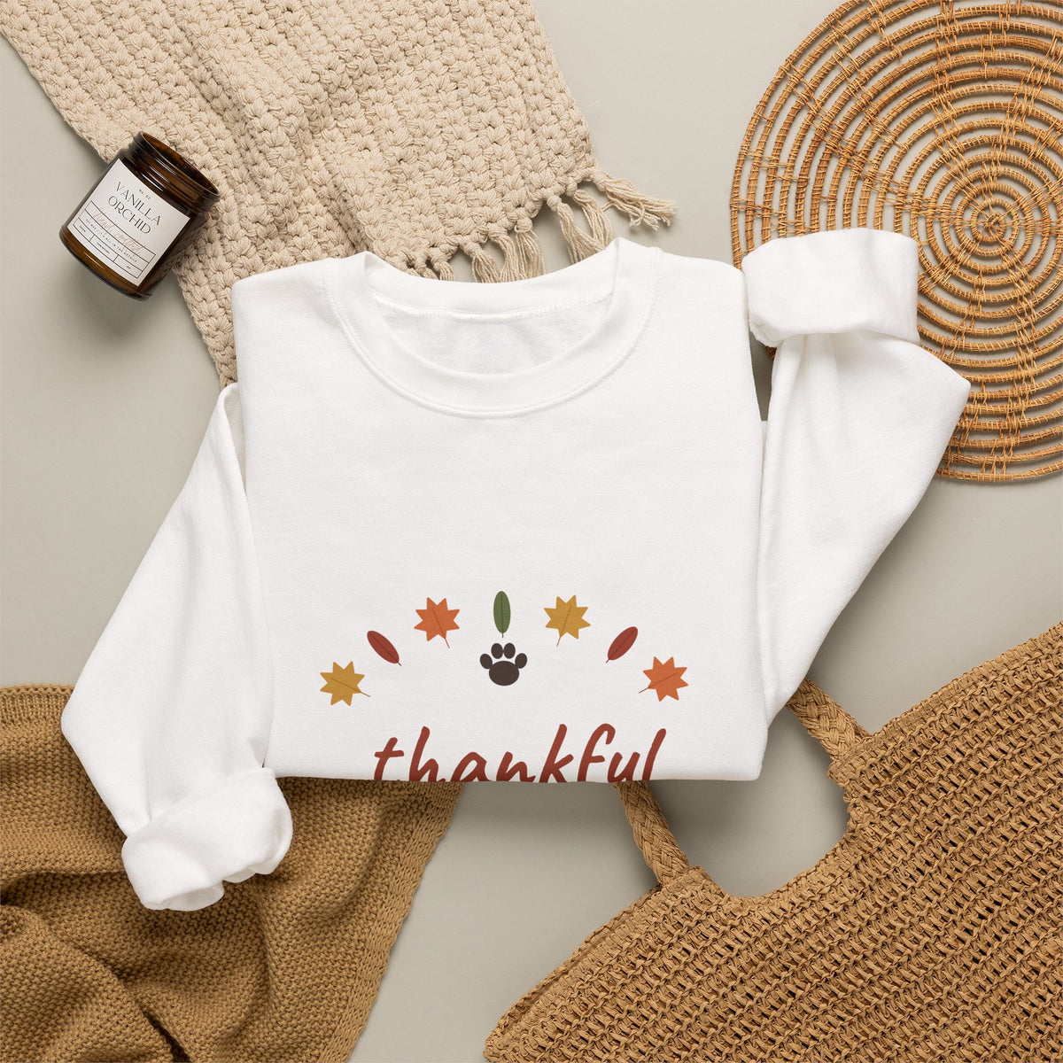 Thankful for My Fur Babies Sweatshirt - Thanksgiving Pet Lover Crewneck