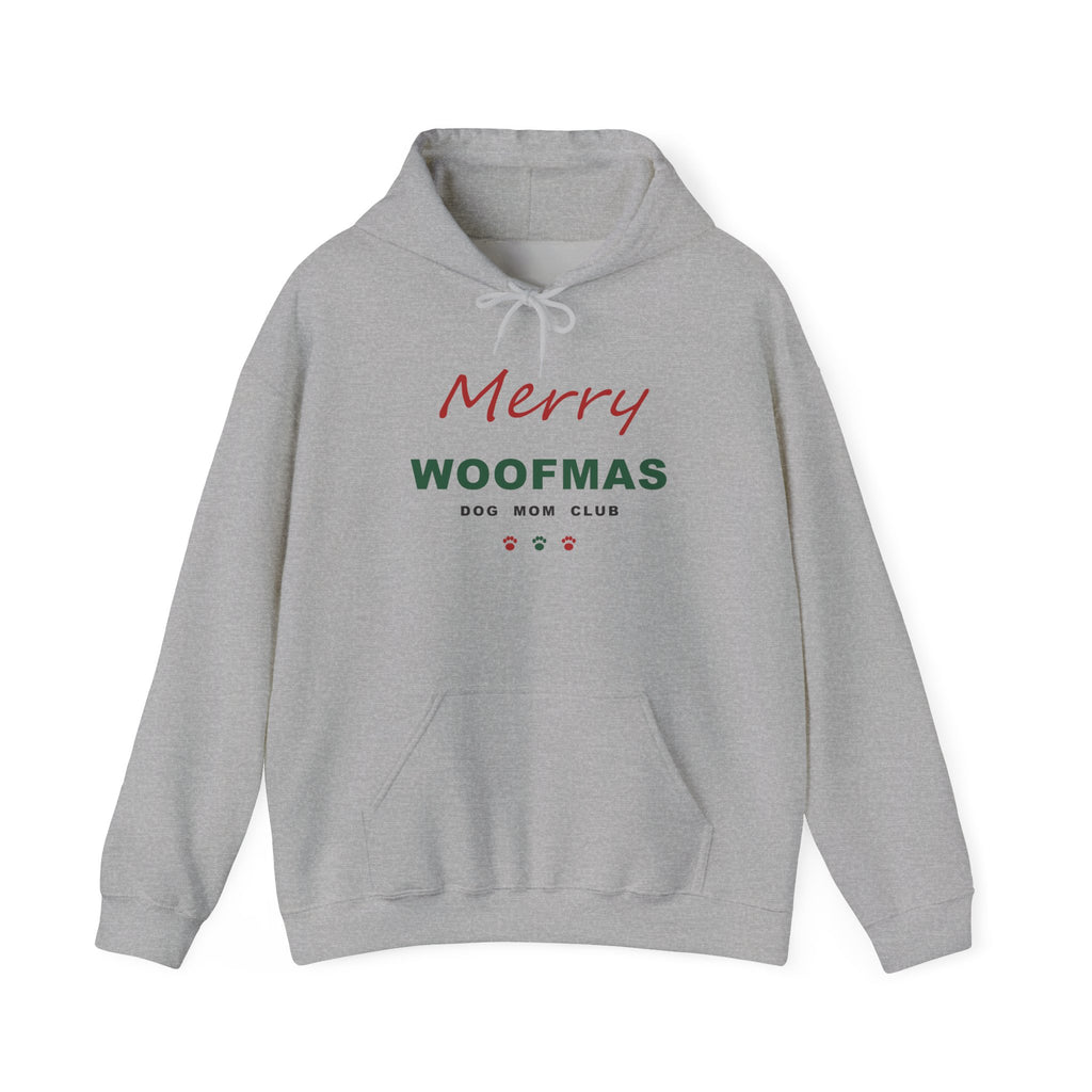 Merry Woofmas Dog Mom Club Hoodie - Christmas Dog Mom Hoodie
