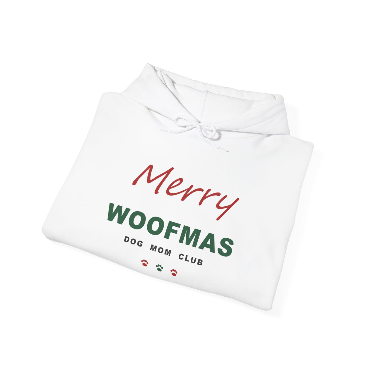 Merry Woofmas Dog Mom Club Hoodie - Christmas Dog Mom Hoodie