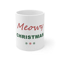 Meowy Christmas Mug - Cat Lover Christmas Coffee Mug