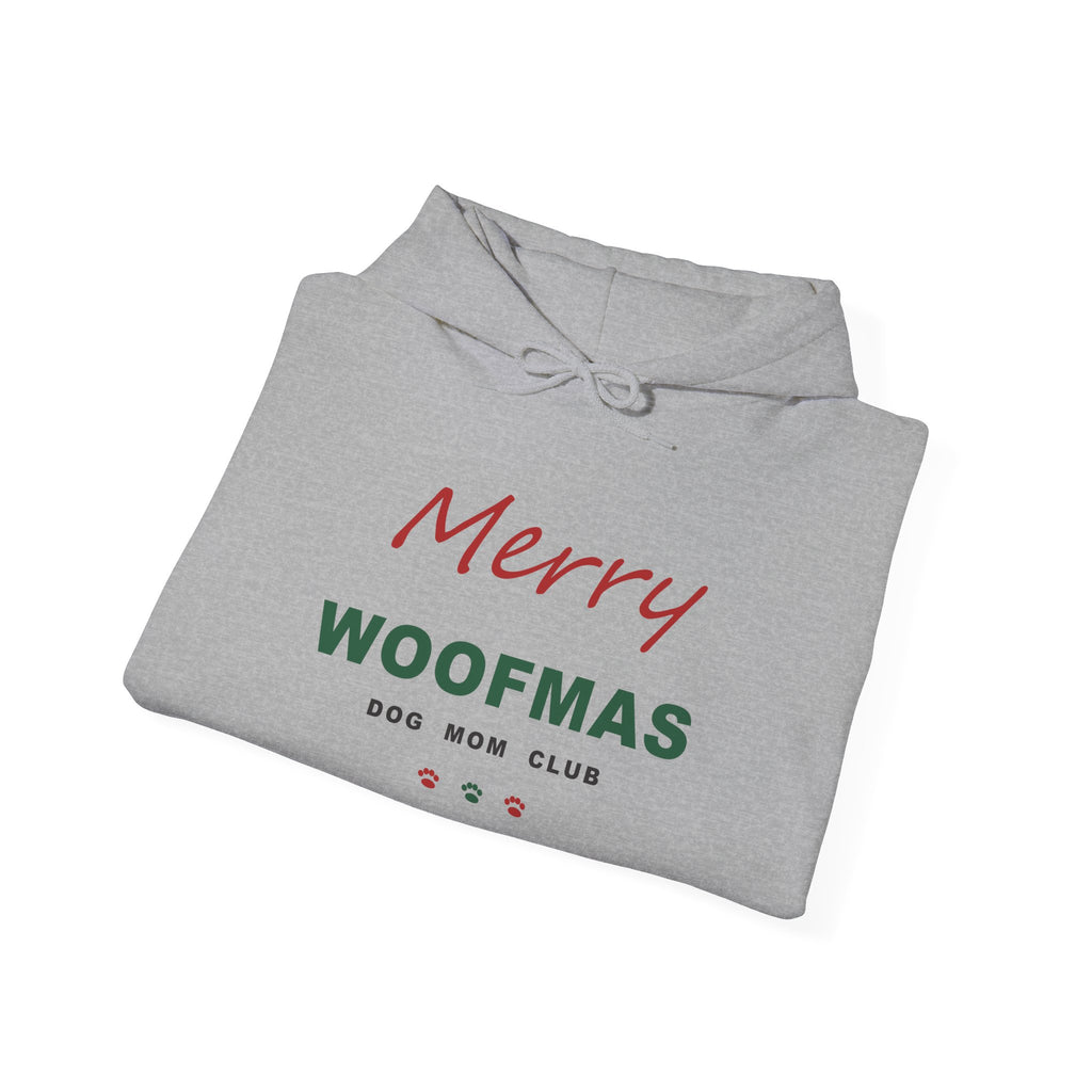 Merry Woofmas Dog Mom Club Hoodie - Christmas Dog Mom Hoodie